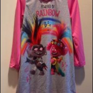 Girls Troll Jammies Dress - Size: 6 - Good Condition